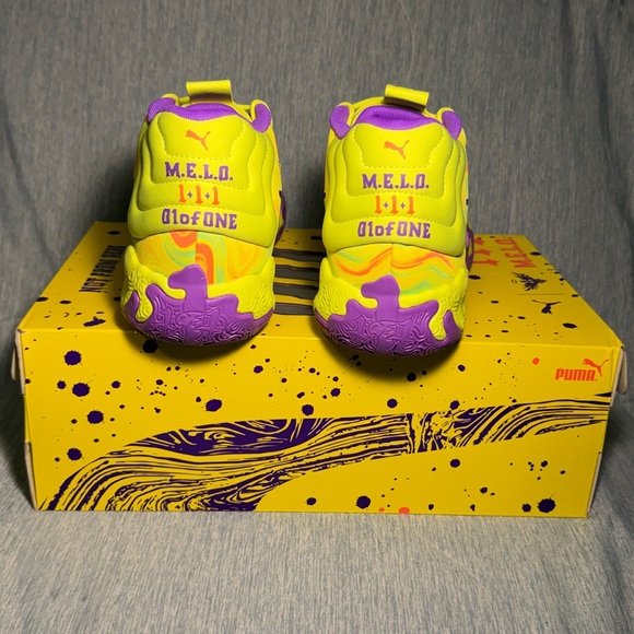 Puma MB.03 Spark LaMelo Ball Basketball Shoes Yellow and Purple Glimmer 10.5 - Picture 16 of 17